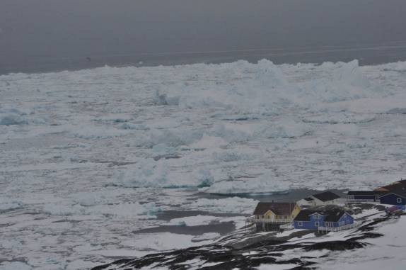 Um verdadeiro rio de gelo na costa de Ilulissat, na Groelândia